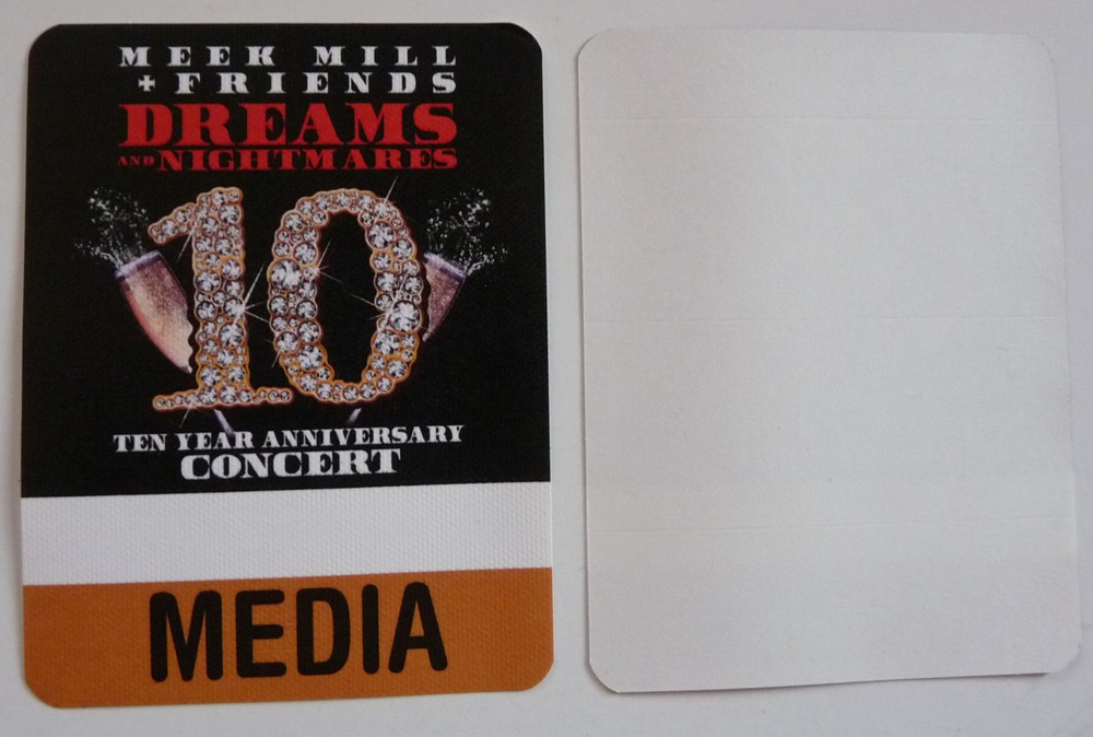 Meek Mill & Friends Dream Nightmares 10th Tour Media Concert Backstage Pass D2