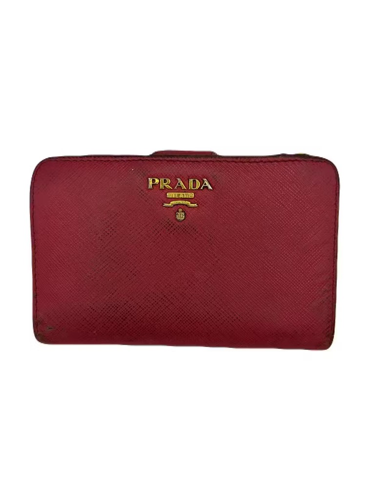 Prada Pink Leather Fold Wallet Preowned TC69-1