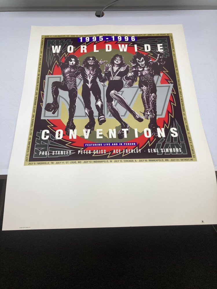 Kiss Lithograph L Poster 1995-96 Worldwide Convention Poster UNSIGNED.