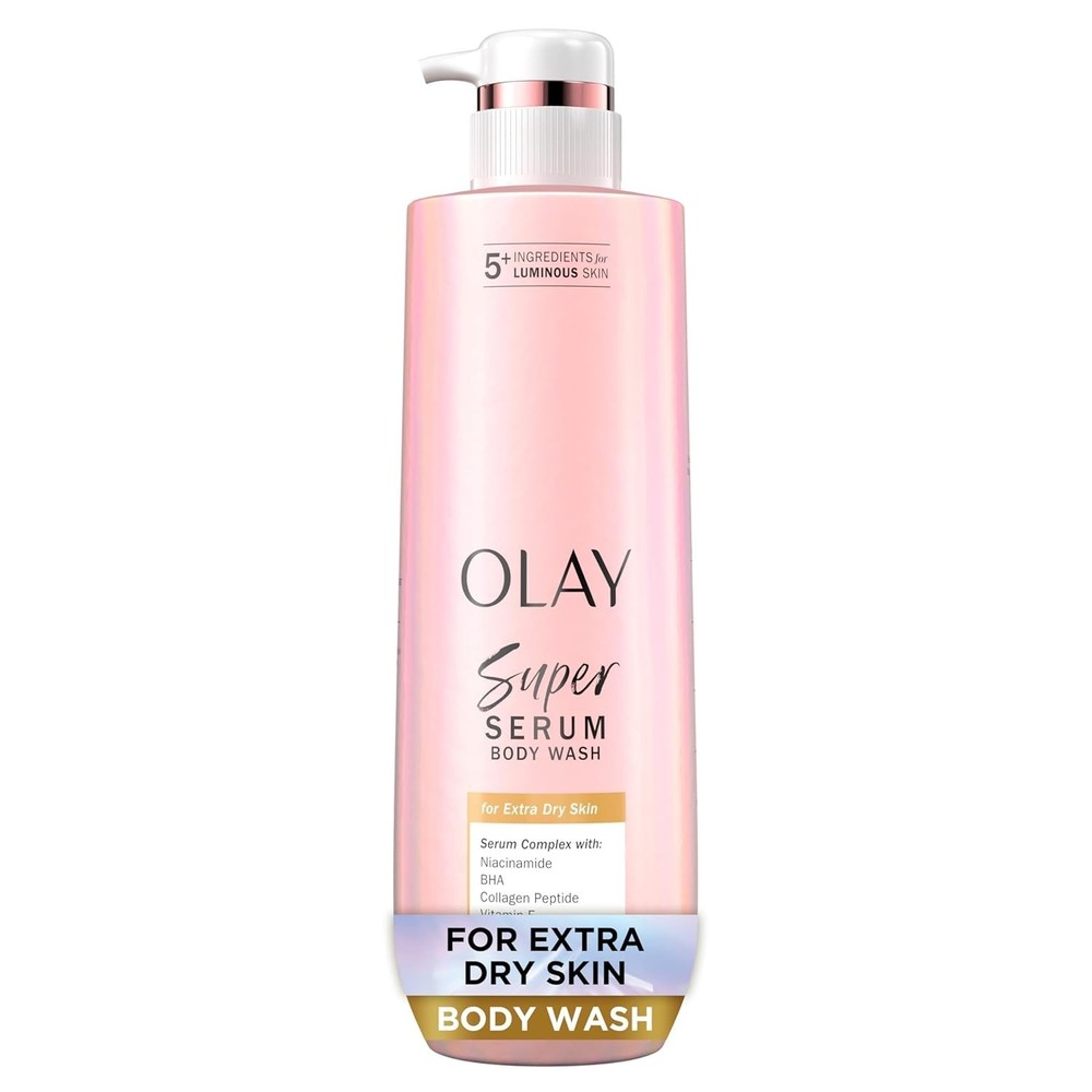 Olay Super Serum Body Wash for Extra Dry Skin with 24HR Hydration 18.5 fl oz