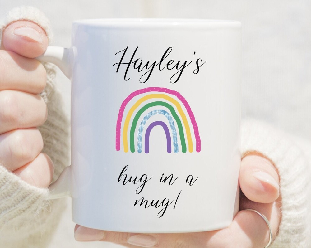Personalised Rainbow Mug Personalised Rainbow Hug Mug Rainbow Hug Mug Rainbow