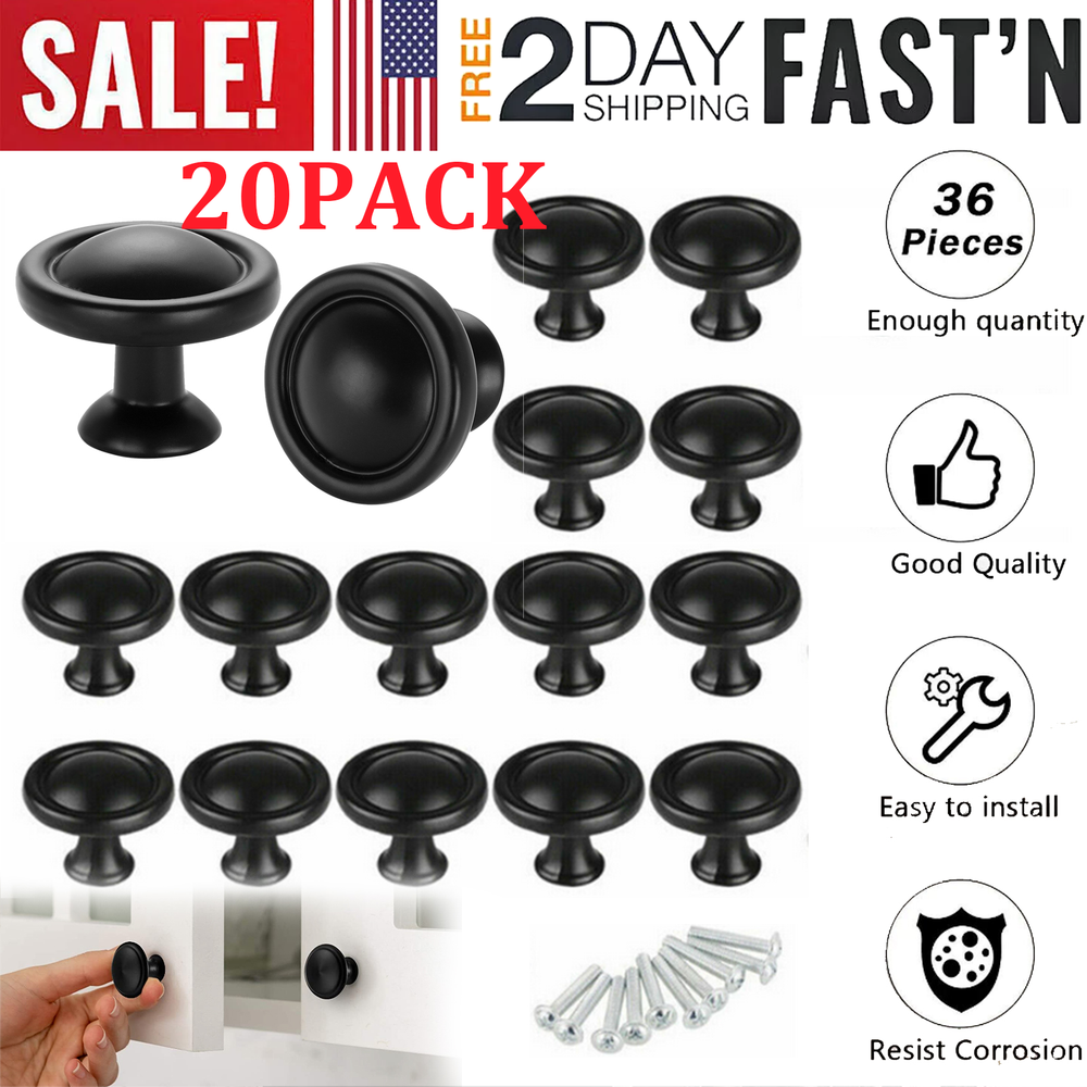 20 PACK Cabinet Handle Cupboard Pulls Drawer Knobs Kitchen Door Handle Round USA