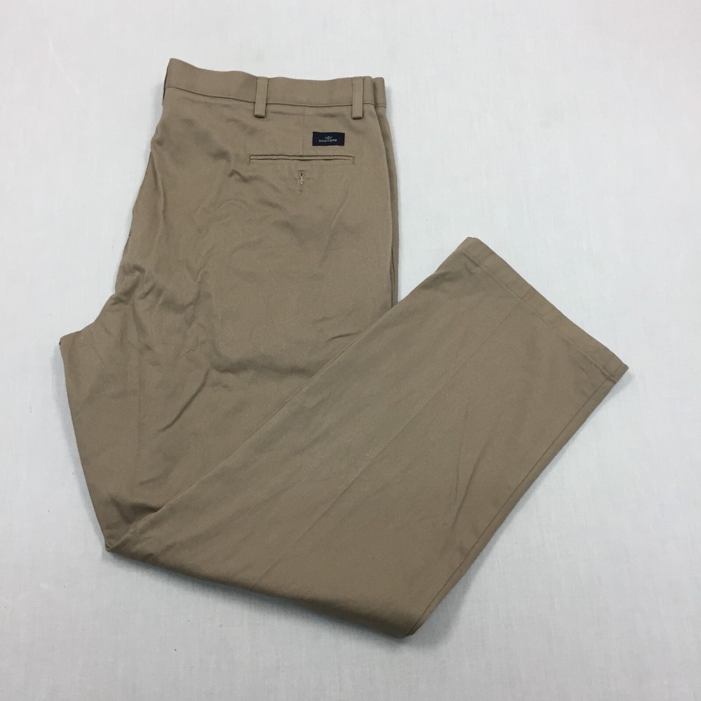 Dockers Chino Trousers Cotton Pants Straight Fit Mens Size 42W 32L Beige