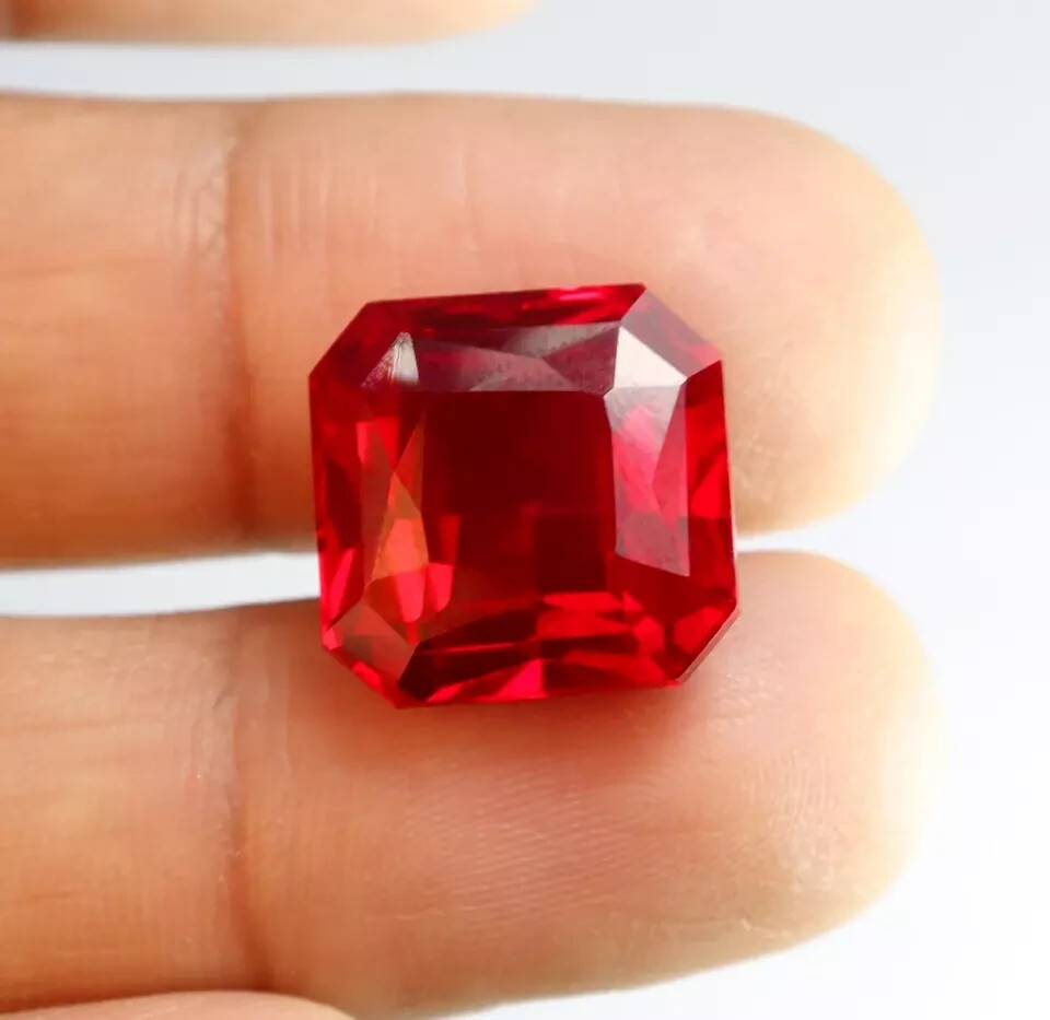 Flawless 4.70 Ct Natural Burmese Shiny Red Ruby Asscher Cut Certified Loose Gemstone