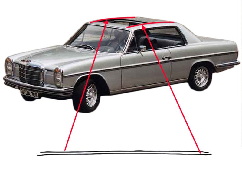 2x Gasket Seal for Piping Trim Rod on Mercedes C114 W114 /8 Coupe Roof