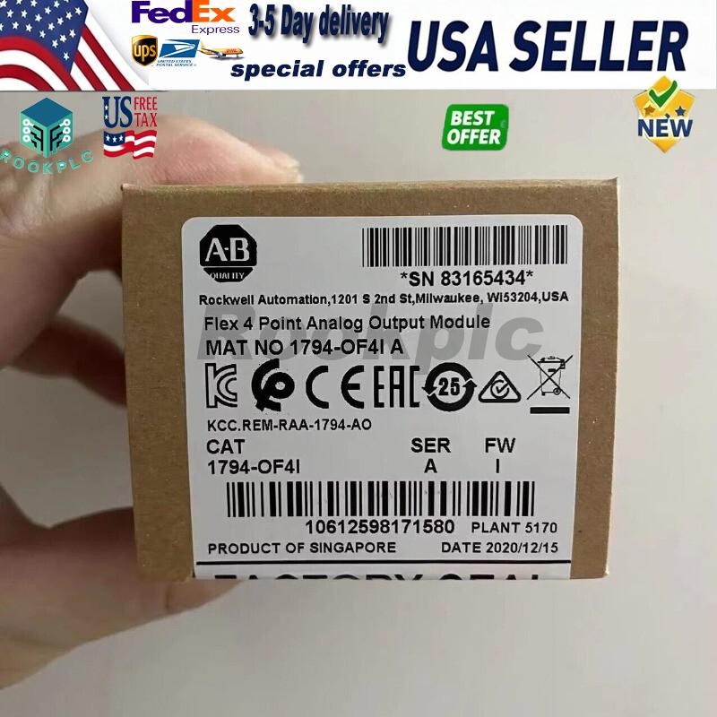 New Factory Sealed Allen-Bredley 1794-OF4I / A Flex 4 Point Analog Output Module