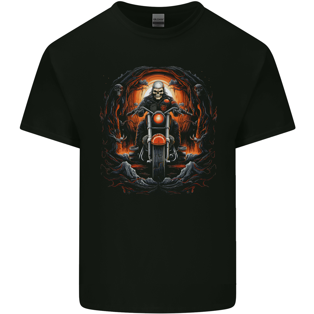 Skull Biker Motorcycle Motorbike Grim Reaper 26 Mens Cotton T-Shirt Tee Top