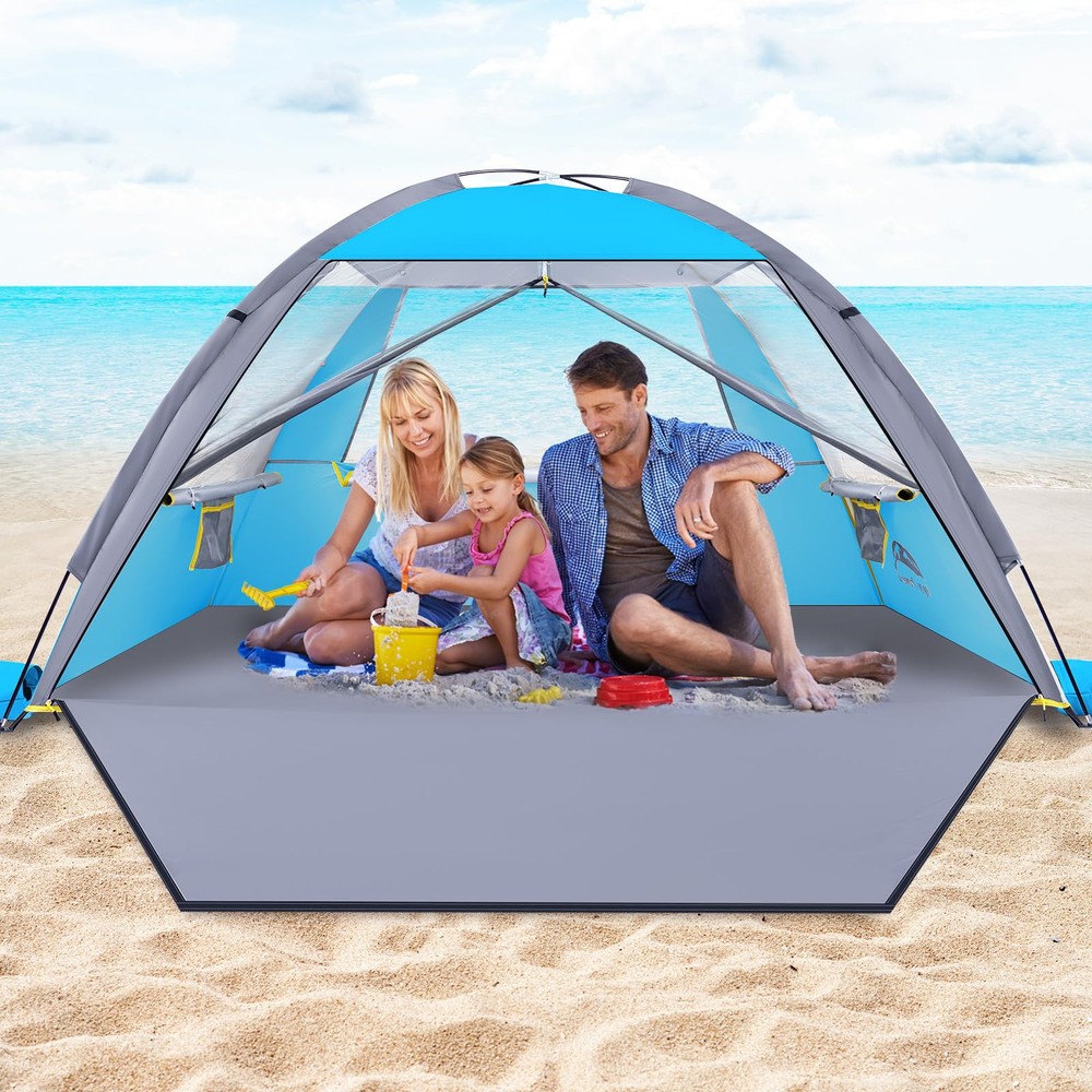 Beach Tent, UPF 50+ UV Protection Sun Shade Shelter for 3/4/5/6/7/8 Person, P...