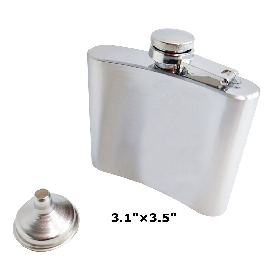 5oz Stainless Alcohol Pocket Whiskey Flask Funnel Portable Wine Bottle 3.1