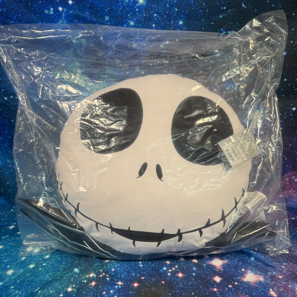 Jack Skellington Face Cushion Nightmare Before Christmas Pillow Disney Store New