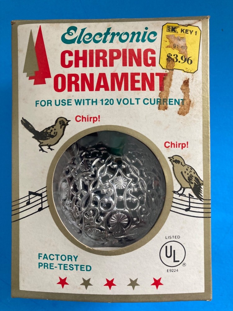 VTG CHRISTMAS KMART Electronic Chirping Ornament Made in Hong Kong NON-WORKING