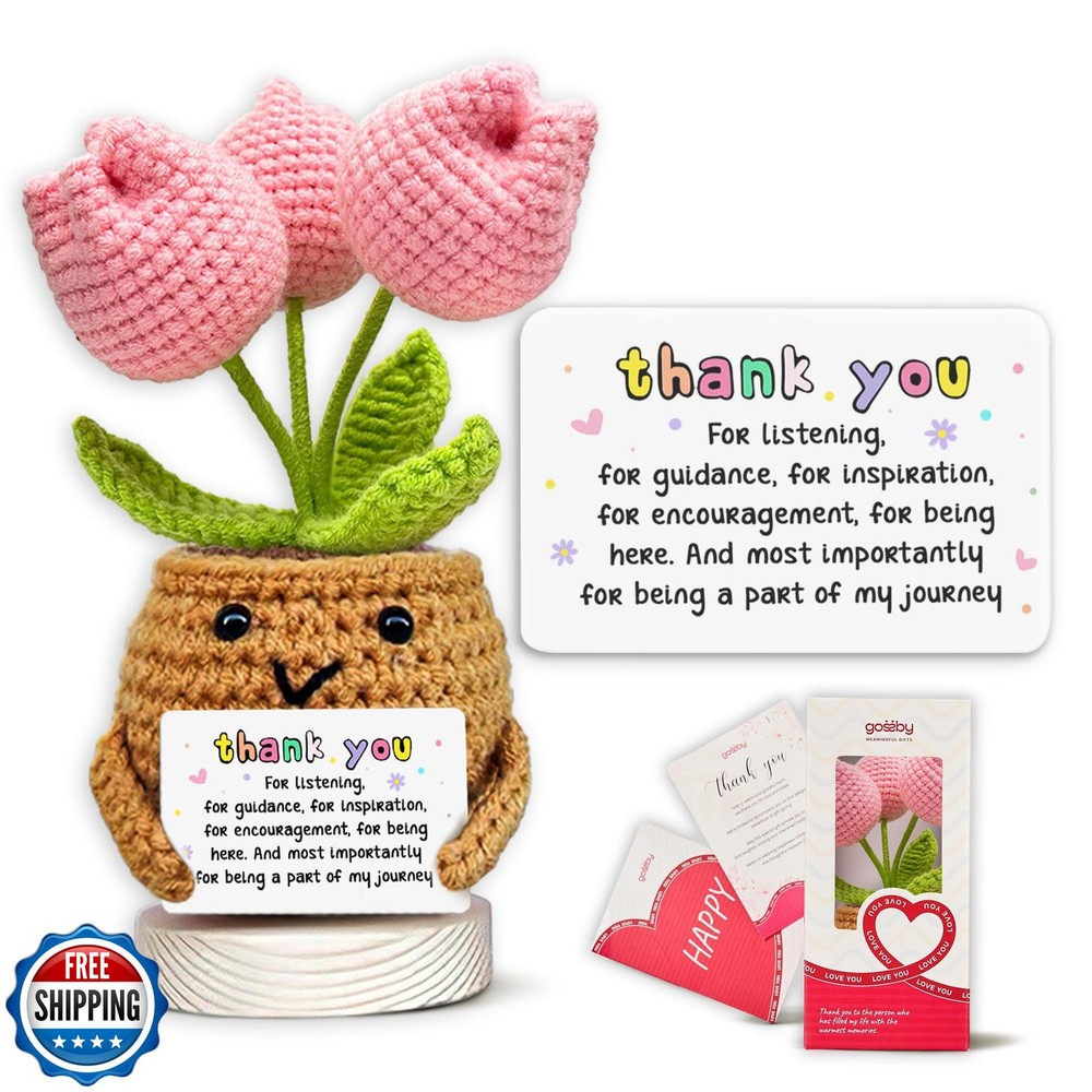 Handmade Positive Tulip Crochet Gift for Women - Inspirational Floral Keepsake