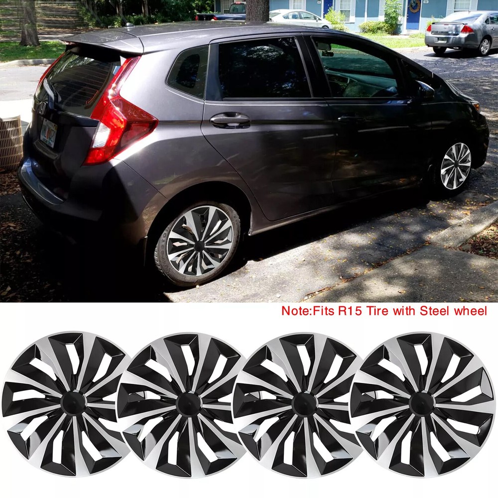 Honda Fit Jazz 15-Inch Wheel Covers Set of 4 for R15 Tires & Steel Rims
