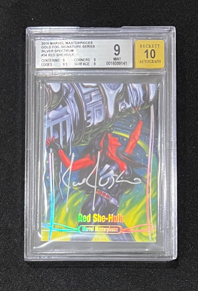 2016 Marvel Masterpieces Silver Spectrum Card #24 RED SHE-HULK Beckett 9 Mint