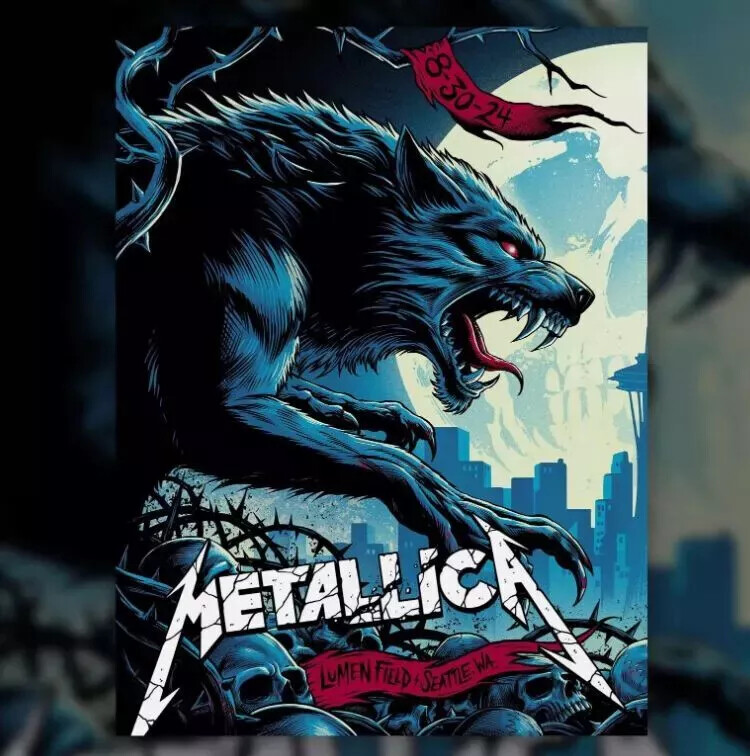 Tour 2024 2025 Metallica M72 North American Seattle, WA Aug 30, Sept 1 Poster