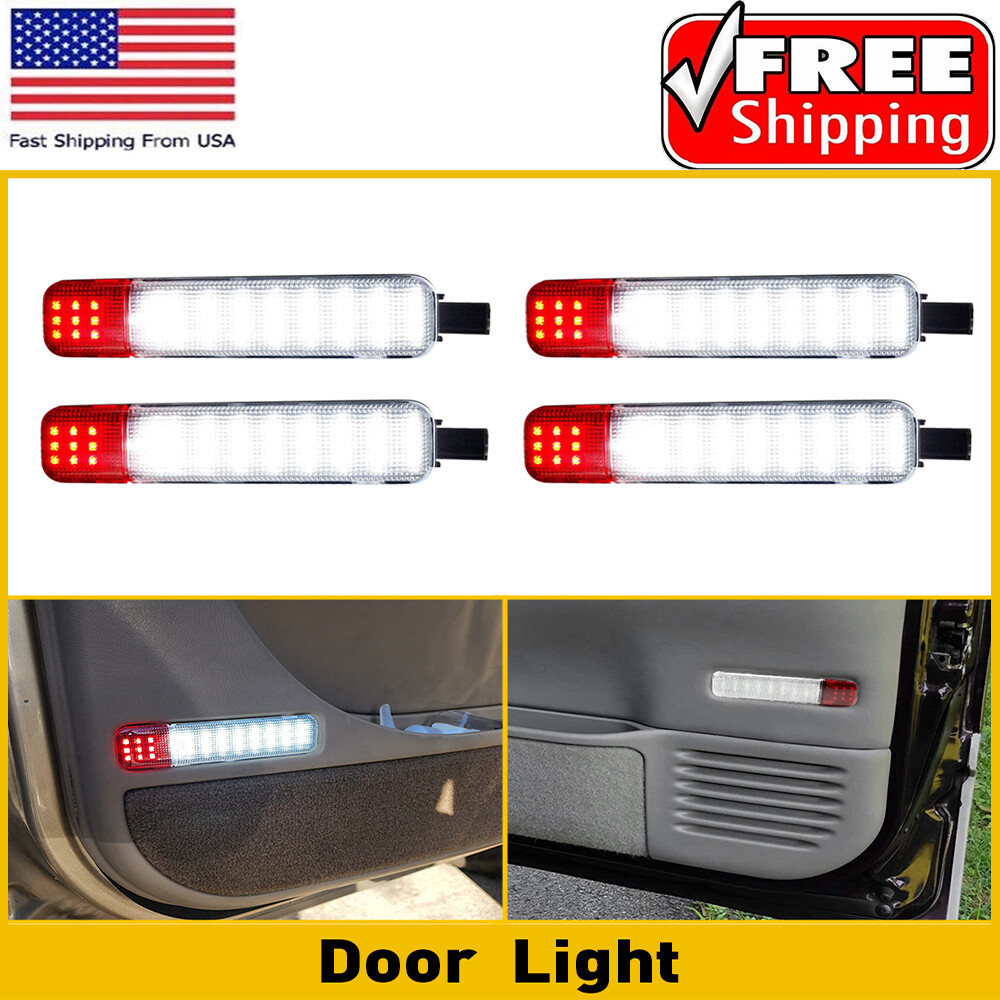 4pcs LED Door Courtesy For Light Chevrolet Suburban 1500 2500 2000-06 Red+White