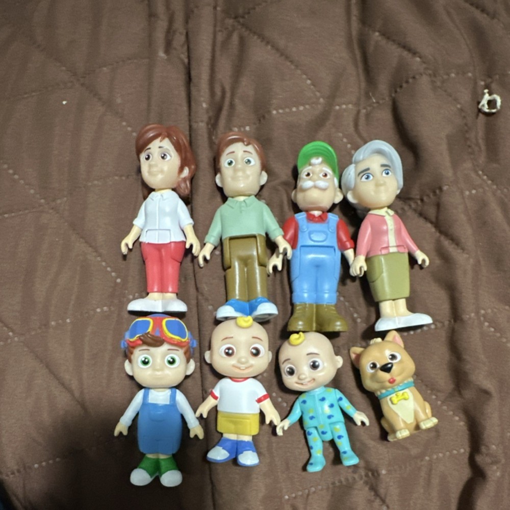 Cocomelon Family Figures Set with Dog Pretend Play Toys for Ages 2-5 Years