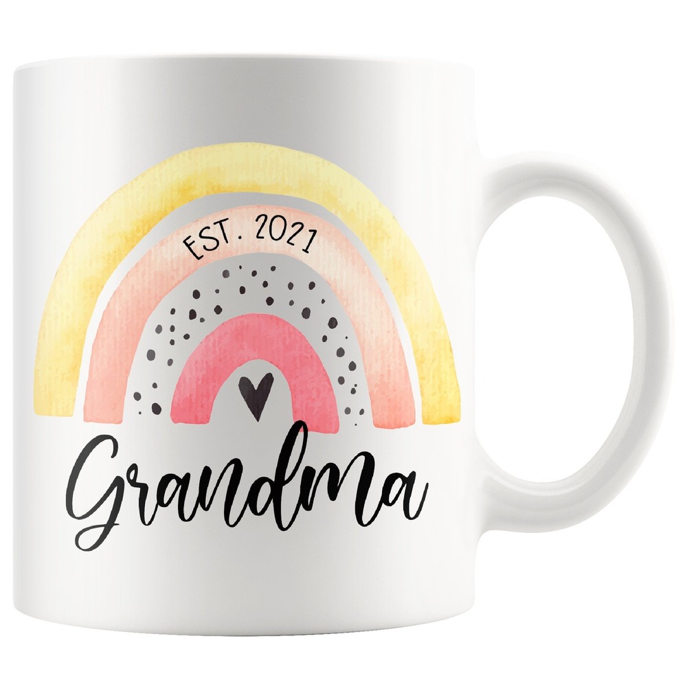 Rainbow Grandma Mug Personalized Rainbow Mug Baby Announcement Grandma Mug