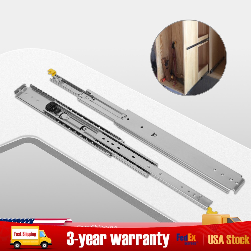 2pcs 500lb 60in Heavy Duty Full Extension Ball Bearing Drawer Slides with Lock