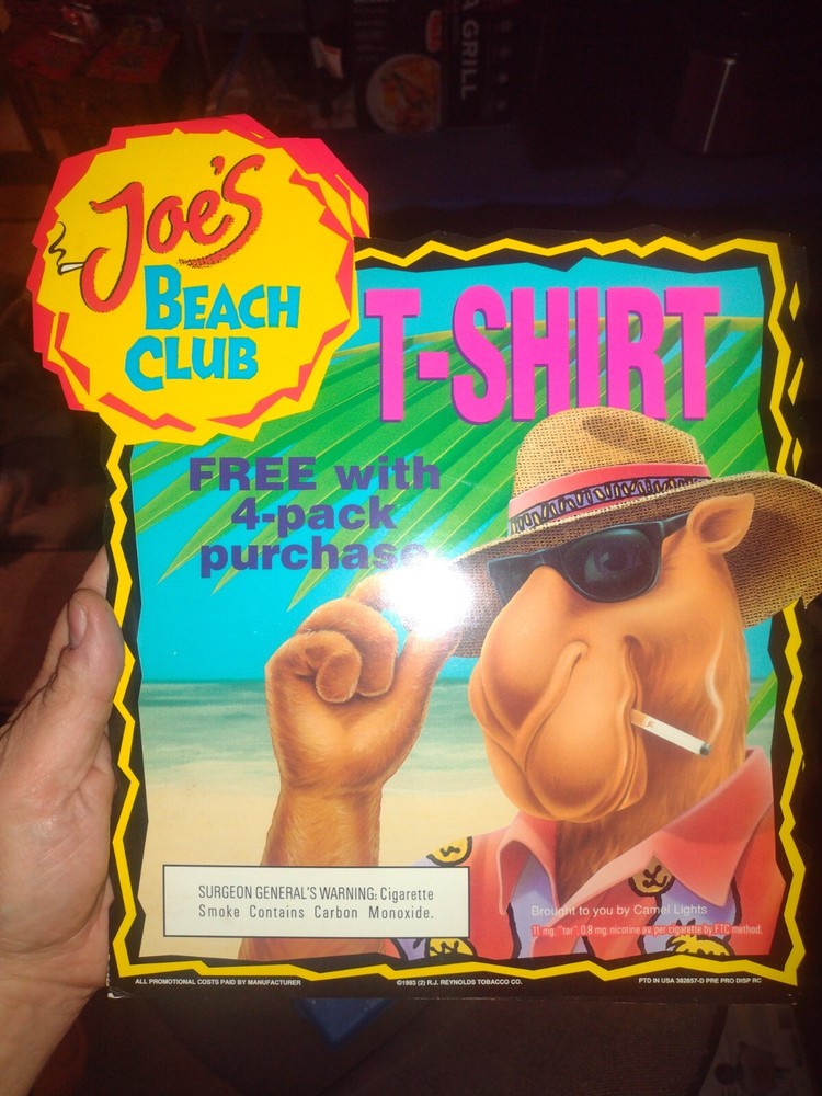 Vintage Camel Joe's Beach Club Cardboard Sign and Small Sign