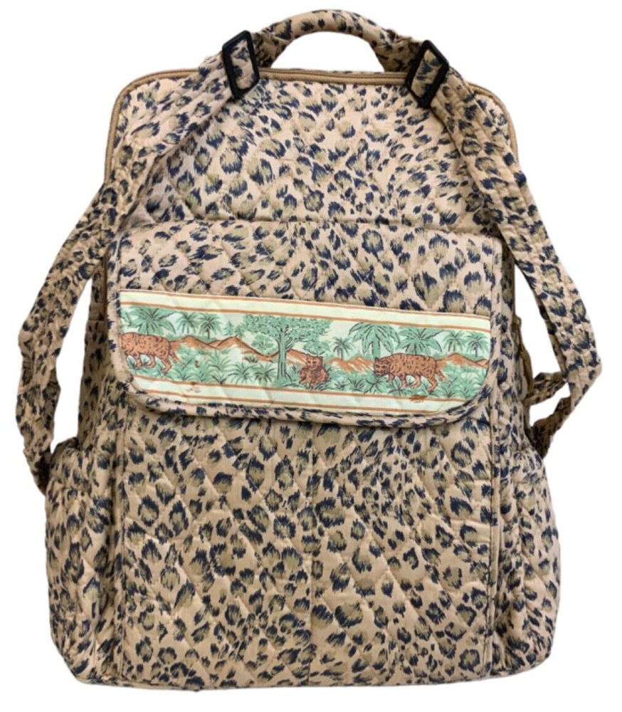 Naples Bag Co Quilted Leopard Print Backpack for Women  