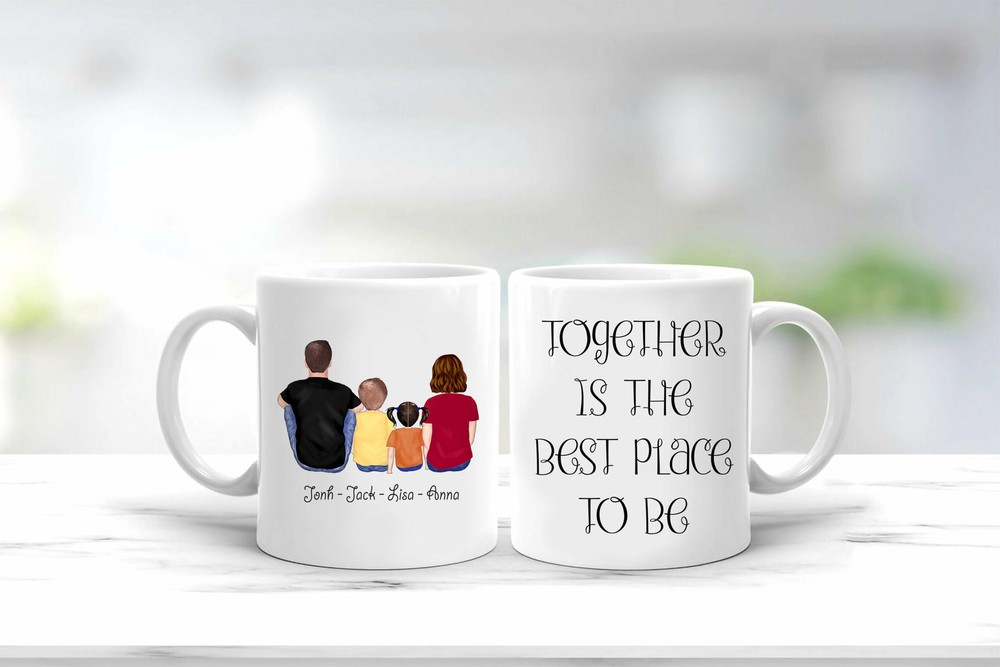 Custom Family Mug Personalized Family Mug Family Portrait Mug Family Pets Mug