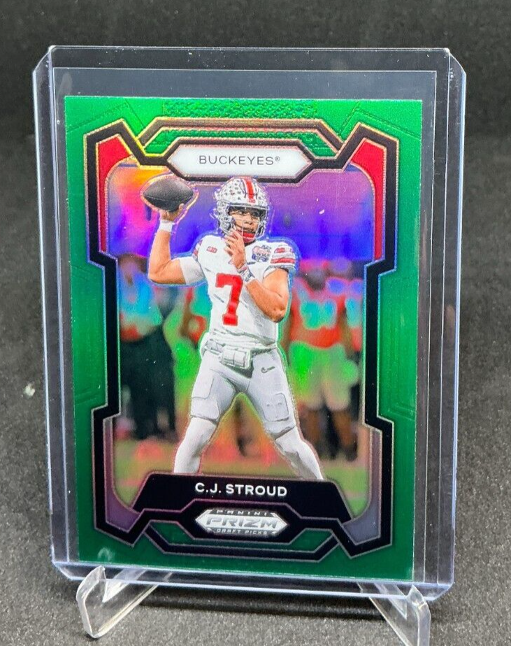 2024 Panini Prizm Draft Picks Green Prizm CJ Stroud RC #63 Rookie Card  