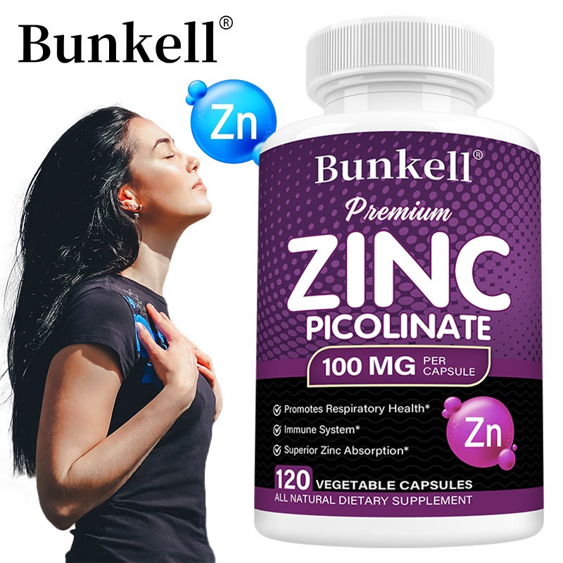 Zinc Picolinate 100mg 120 Capsules Immune Function Support Cardiovascular Health