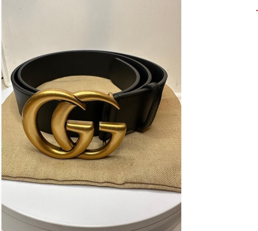 GG Marmont 406831 BlackGUCCl Leather Belt -Authentic