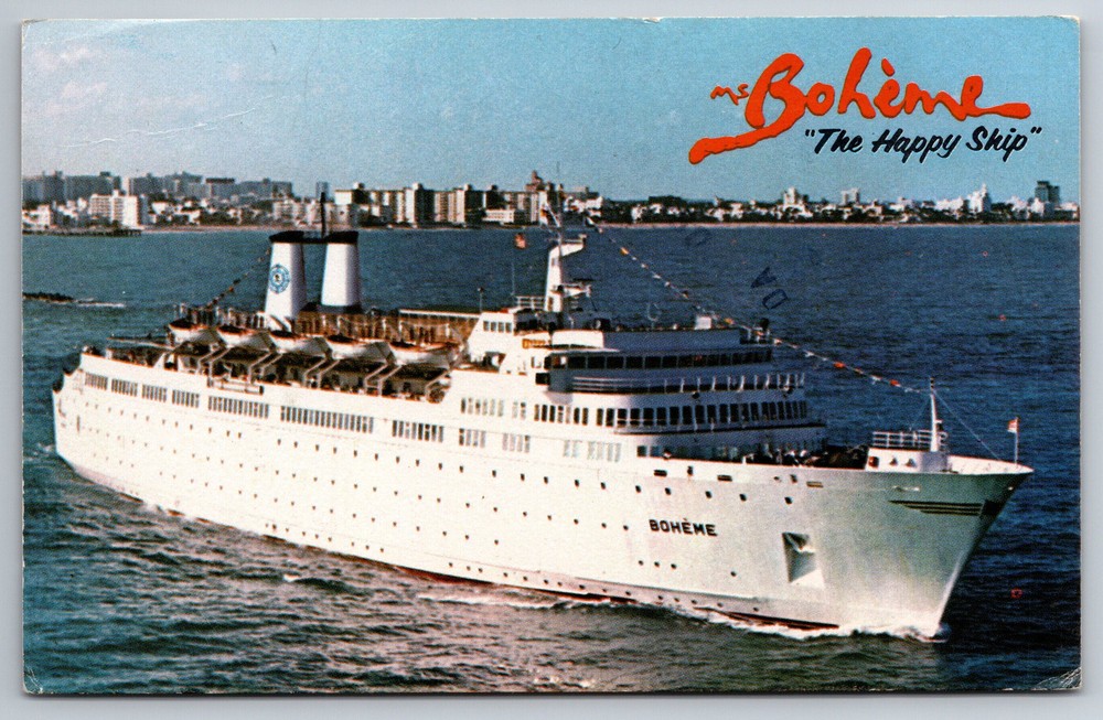 Cruise Ship MS Boheme Caribbean Passenger Ship Commodore Postcard Z13