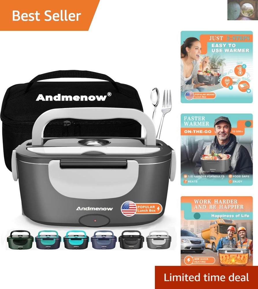 Portable 80W Stainless Steel Electric Lunch Box for Adults