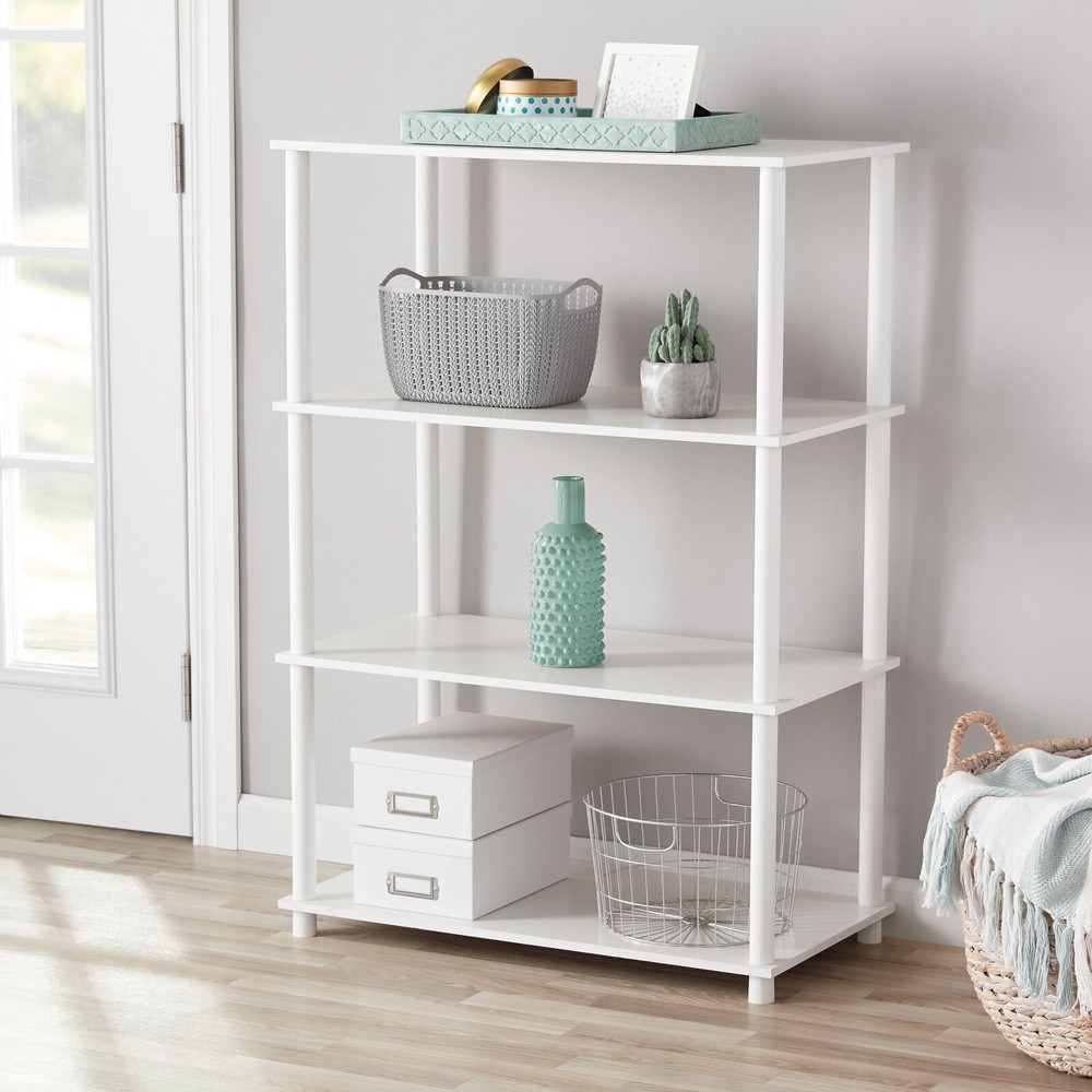 4-Shelf Bookcase Storage Rack Organizer for Home Office Display