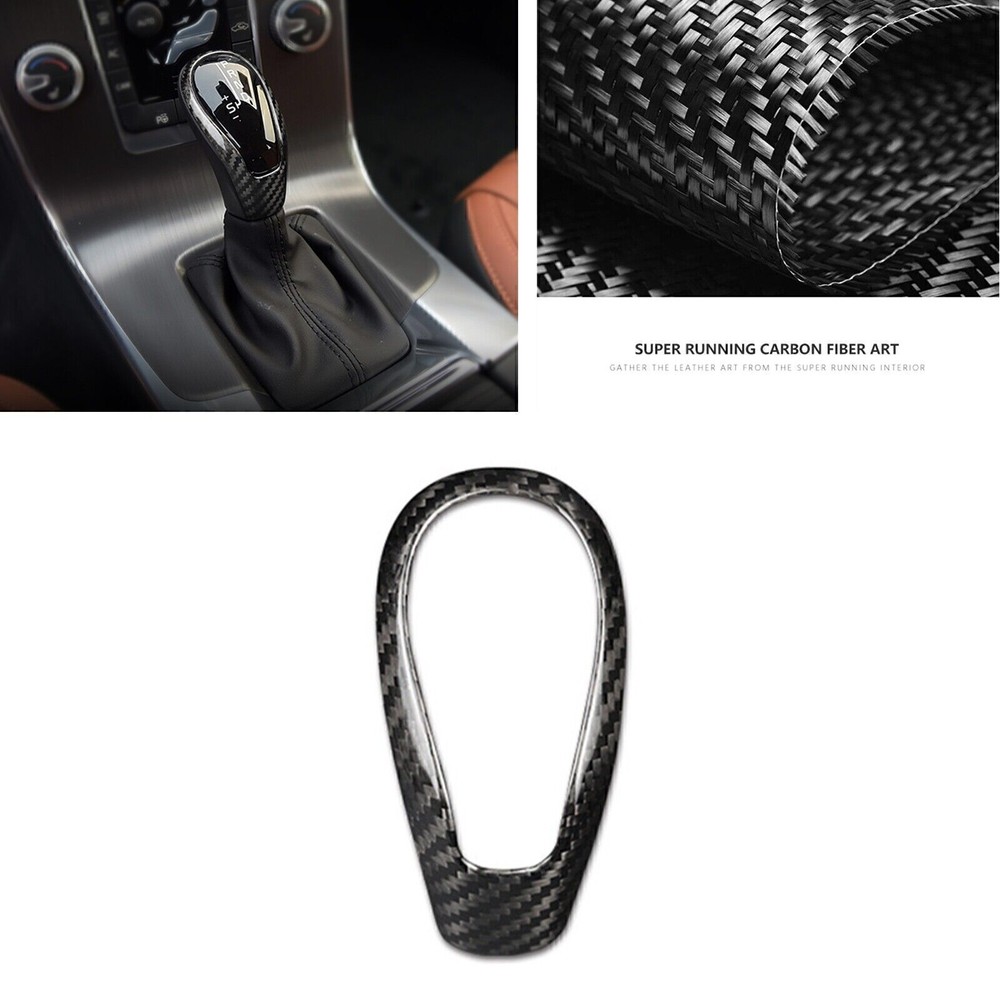 Carbon Fiber Gear Shift Knob Frame Trim for Volvo S60 V40 Classic Models