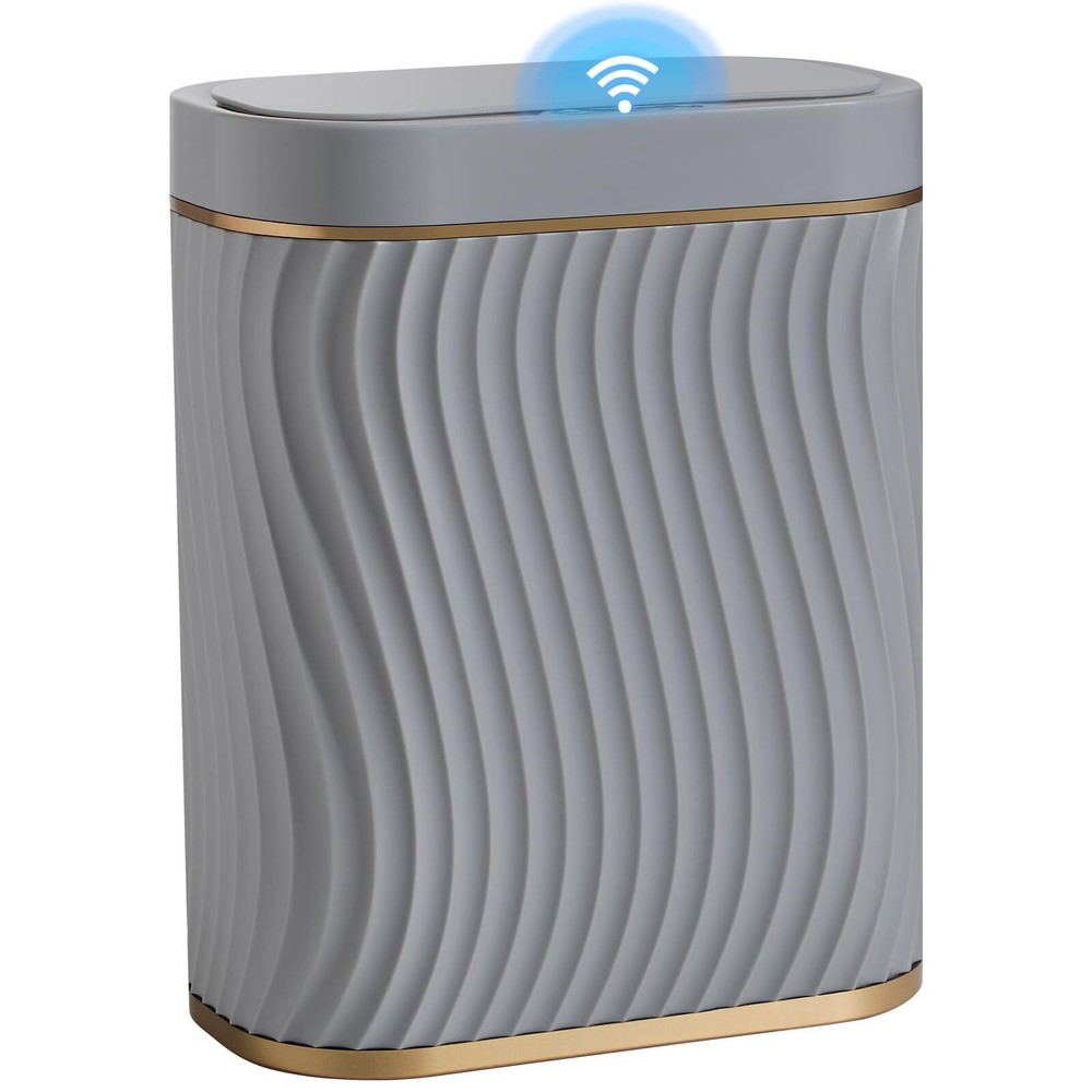Bathroom Small Trash Can with Automatic Touchless Lid, 2.6 Gallon Smart Garba...