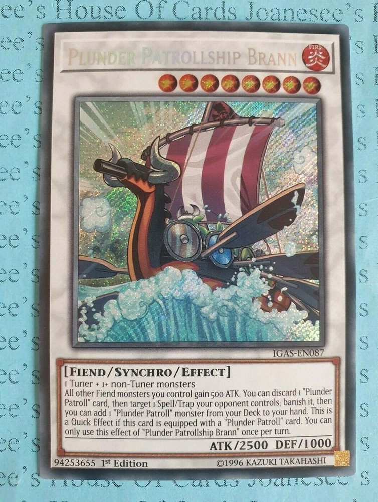 Plunder Patrollship Brann IGAS-EN087 1st Ed Secret Rare YuGiOh Card Mint