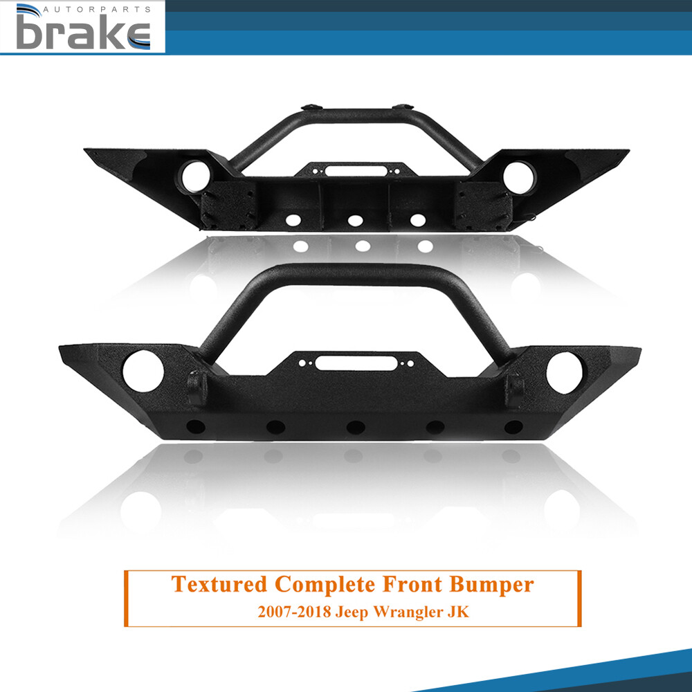 Steel Winch-Ready Textured Front Bumper for Jeep Wrangler JK 2007-2018