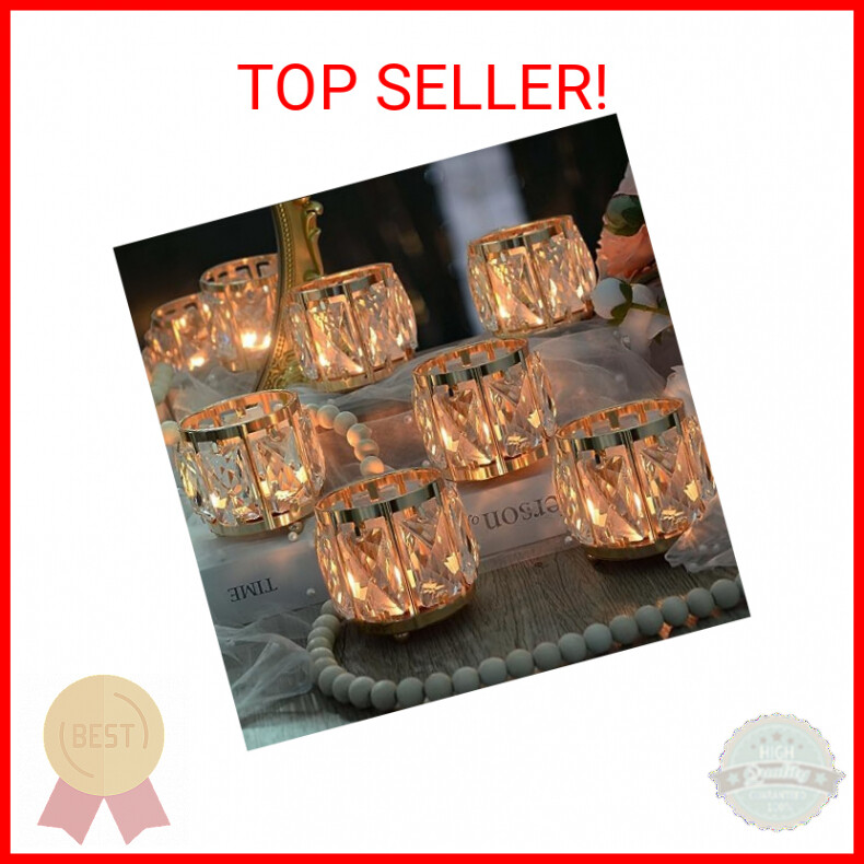 6pcs Tealight Crystal Candle Holders 3.5x3.5 Inch Elegant Votive Stands