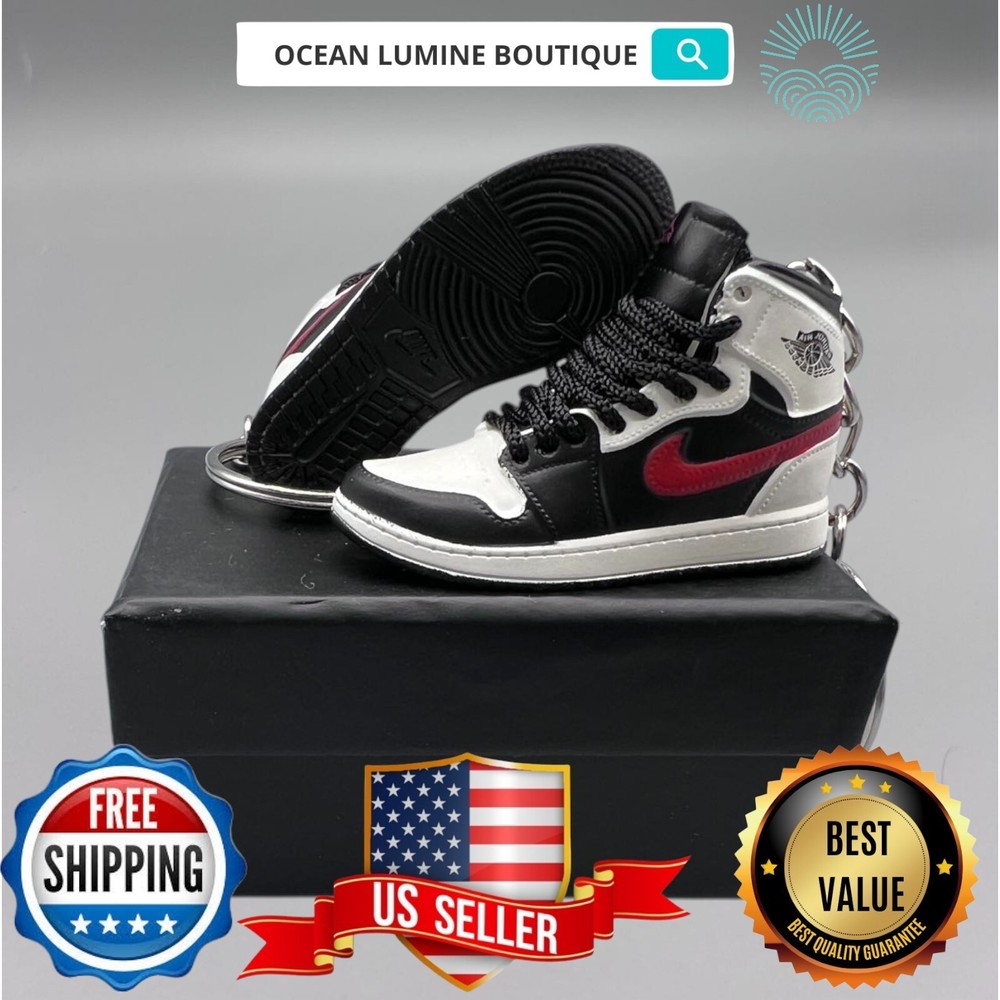 Air Jordan 3D Mini Sneaker Keychain, Basketball Sneaker Collectible, Box Options