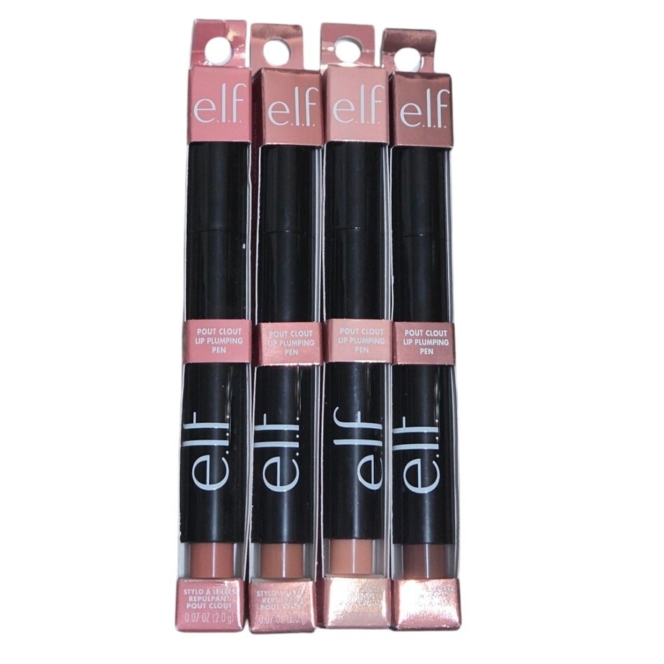 e.l.f. Pout Clout Lip Plumping Pens Bundle Lot of 4 Pink Mauve - NEW