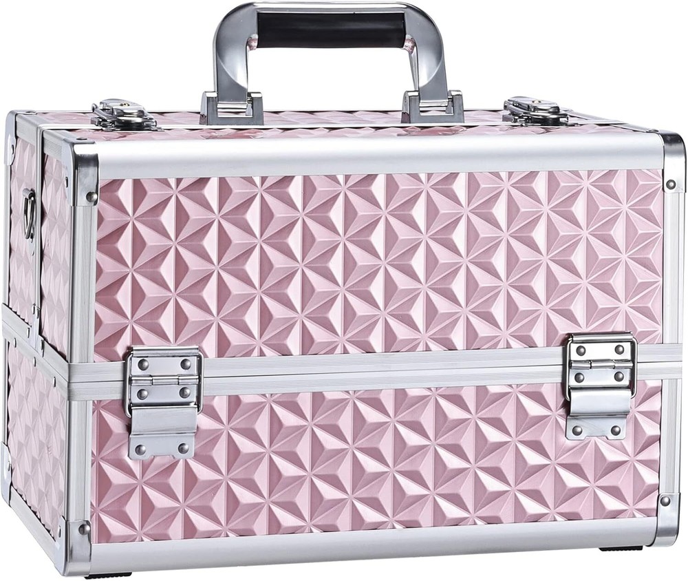 Professional Aluminum Makeup Train Case Cosmetic Organizer Storage Box