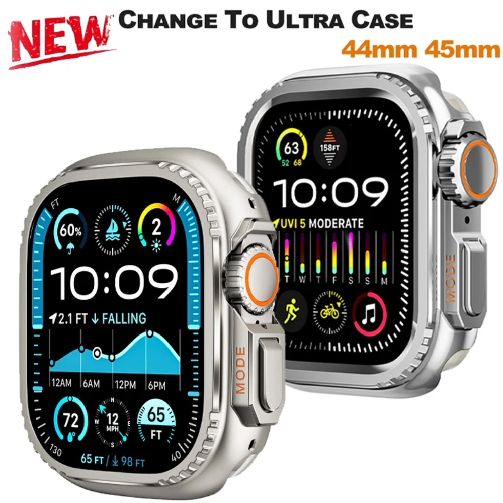 For Apple Watch Series 9 8 7 6 5 4 SE 44/45mm Case Cover Ultra Metal Protector