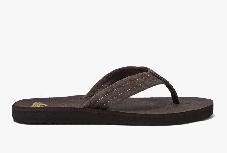 Quiksilver Carver Suede Flip Flops for Men, Arch Support Athletic Mens Sandals