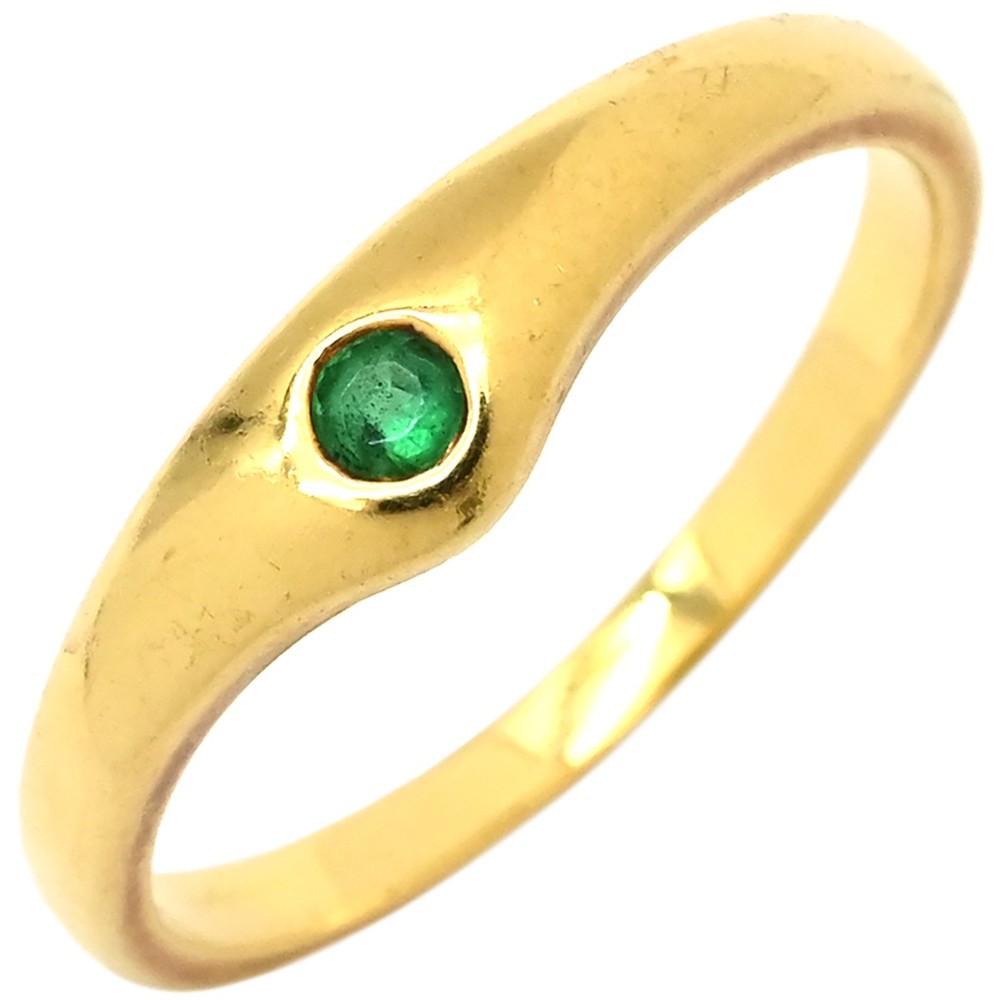 Tiffany & Co Ring ring Curved Band Ring with Emerald 18K Yellow Gold  Yell