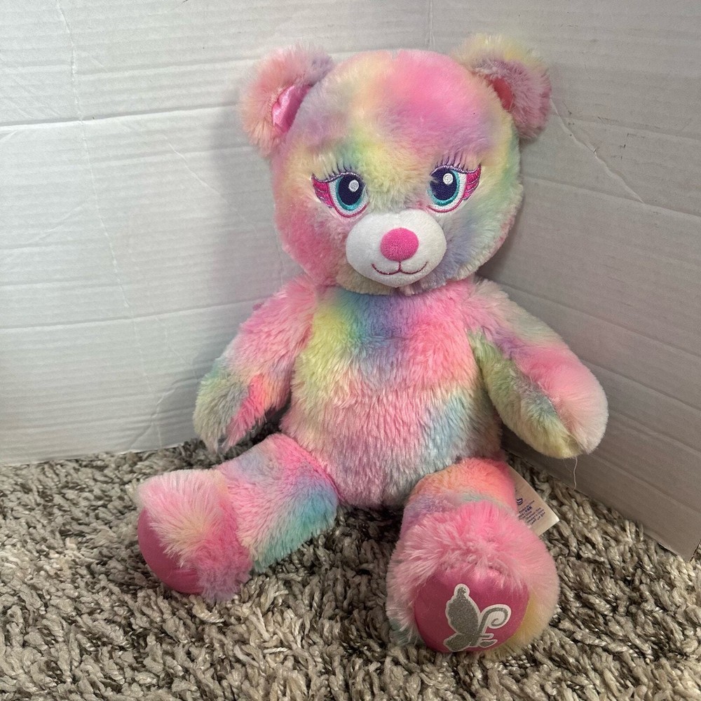 Build a Bear Beary Fairy Friends Pink Pastel Teddy Tie Dye Stuffed Animal Sound