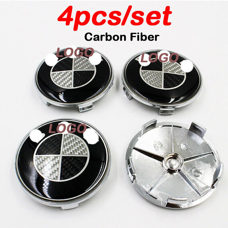 4pcs/set For Wheel Center Cap Hub Cover Accessories 68mm Carbon Fiber Emblem