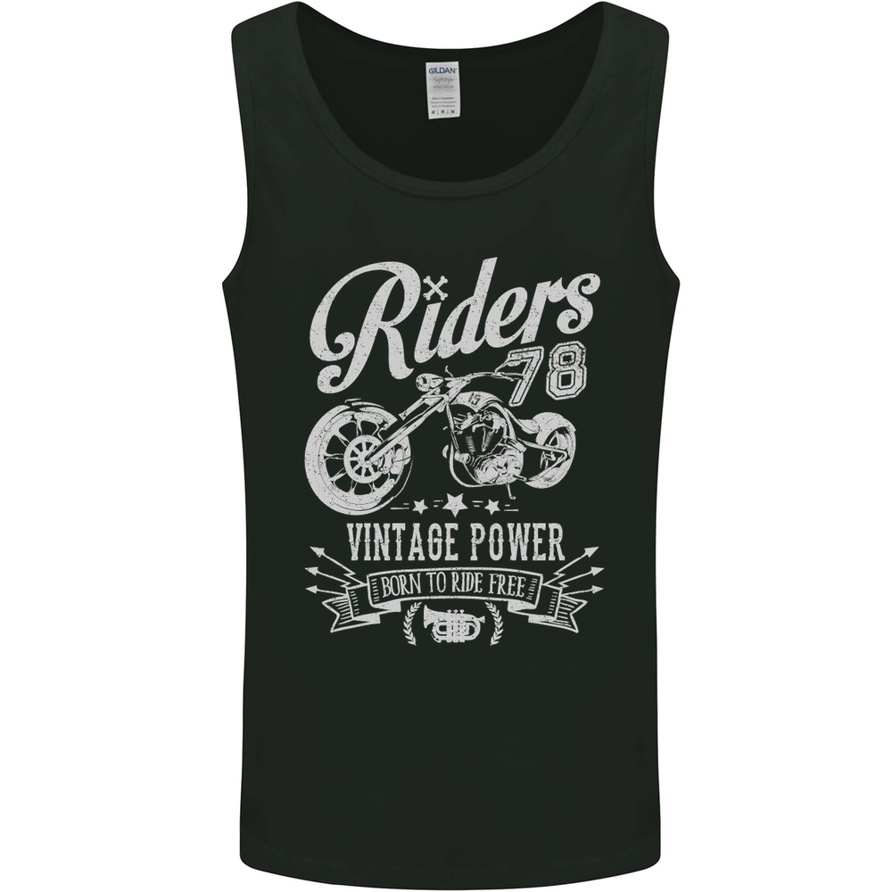 Riders 78 Motorcycle Motorbike Biker Mens Vest Tank Top