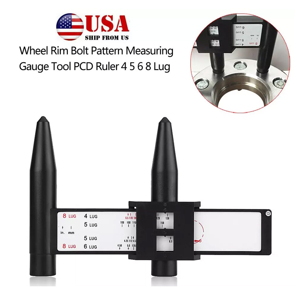 Wheel Rim Bolt Pattern Measure Gauge Tool Common 4/5/6/8 Lug Car PCD Ruler
