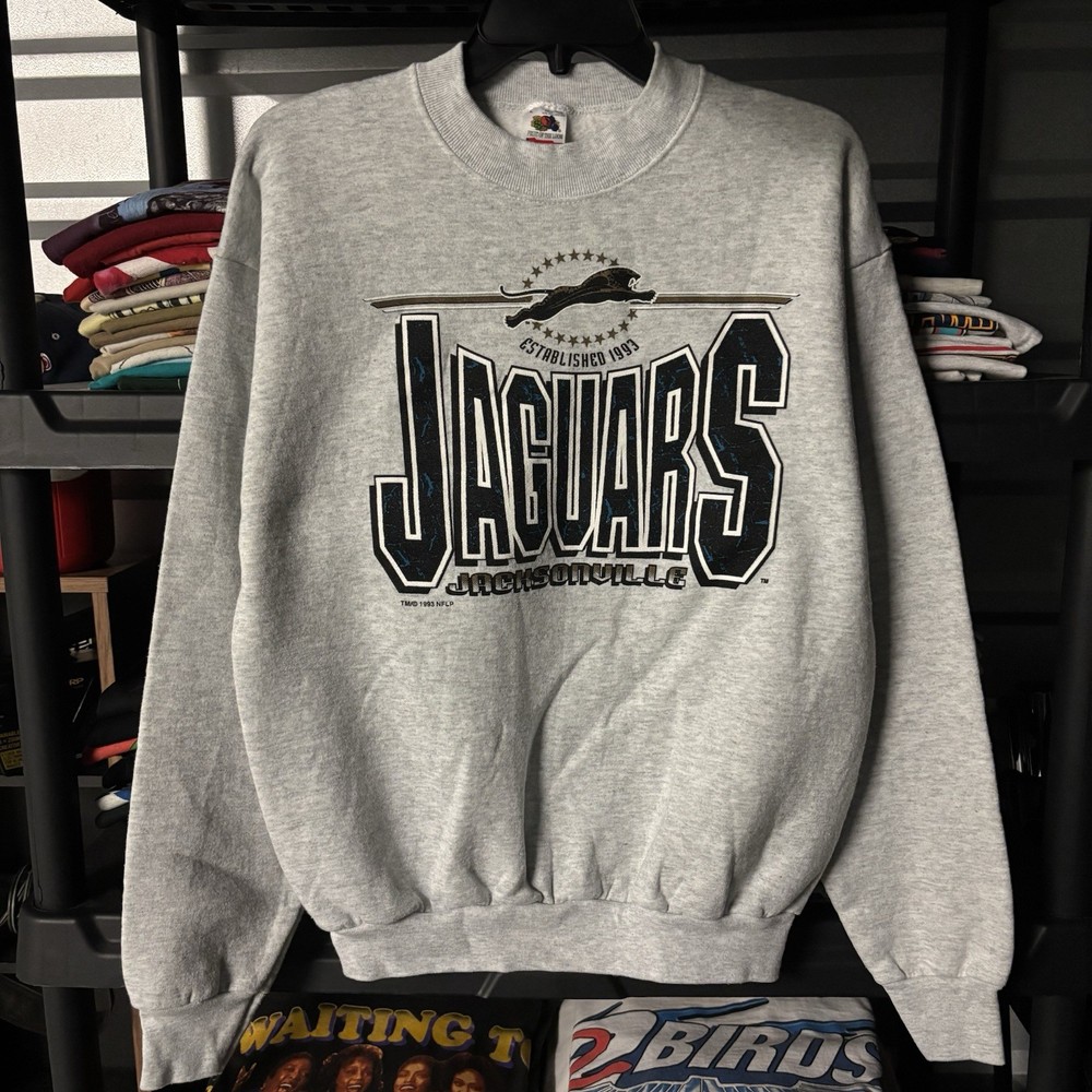 Vintage 1993 Jacksonville Jaguars NFL Football Big Print Pullover Sweatshirt L