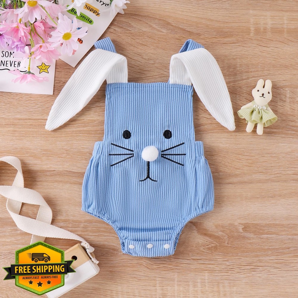 Gueuusu Baby My First Easter Outfit Bunny Romper Infant Rabbit Ear Costume
