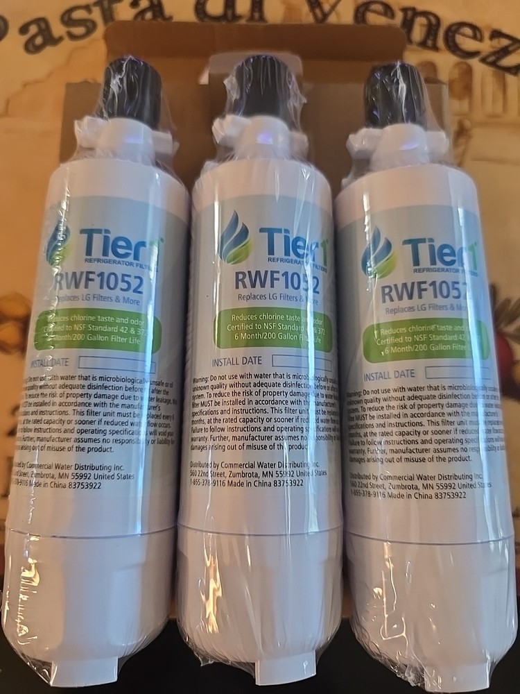3 Tier1 RWF1052 Refrigerator Filters Compatible with LG and Kenmore Models